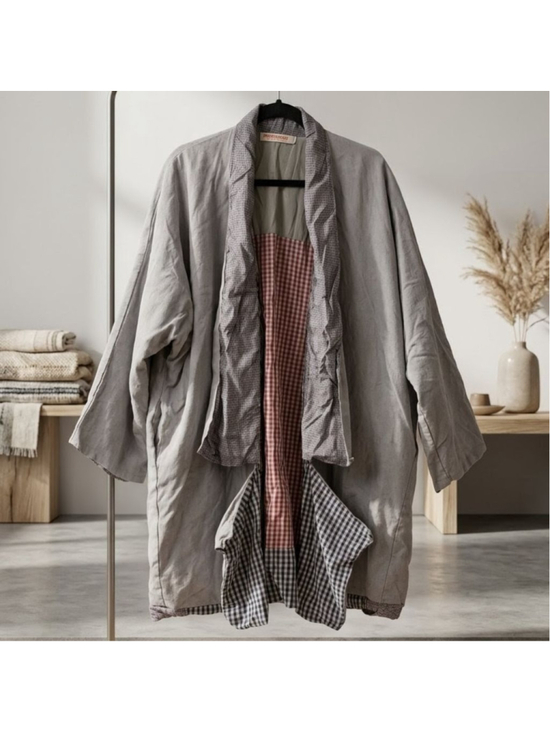 PRIVATSACCHEN Jackets & Blazers - Cocon Commerz PRIVATSACHEN "Ebenfluss" Kimono Coat – Organic Cotton & Silk – OS